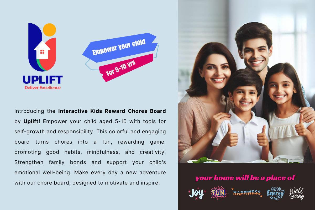 Uplift interactive kids reward chores board: happy family and colorful board experience